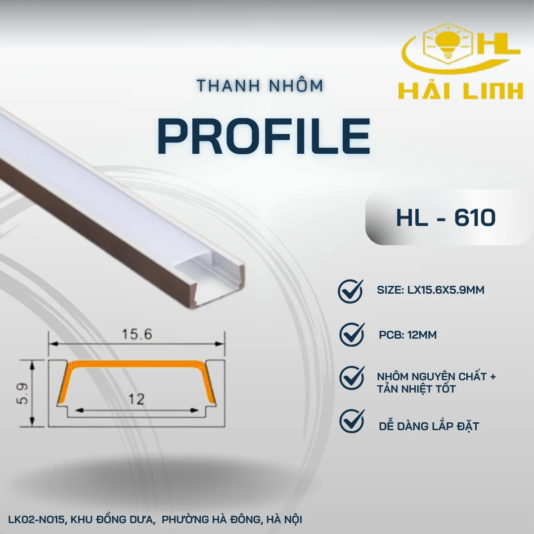 THANH NHÔM ĐỊNH HÌNH HL610